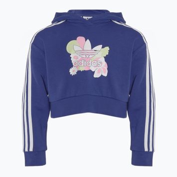 Детски суитшърт adidas Cropped Floral legacy indigo