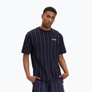 Мъжка тениска FILA Lobito Pinstriped black iris/two color stiped
