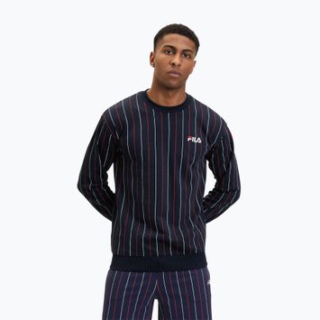 Мъжки суитшърт FILA Lobito Pinstriped Crew black iris/two colour stiped