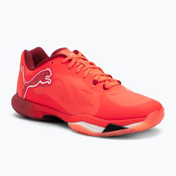 Обувки за хандбал PUMA Vantage Nitro сияйно червено / пума бяло / тъмно малиново / пума черно
