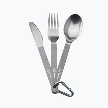 Esbit 3-Pcs Titanium Cutlery-Set W/ Carabiner And Pocket titanium