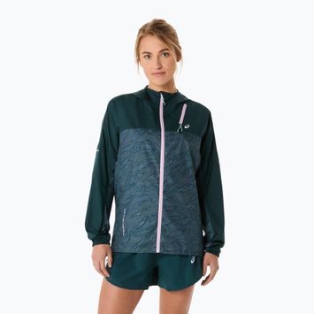 Дамско яке за бягане ASICS Fujitrail Packable saxon green/light ube