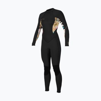 Дамски неопренов костюм O'Neill Bahia 3/2 Back Zip Full black/mikah floral/black