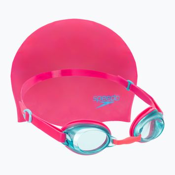 Детски комплект за плуване Speedo Jet V2 Шапка за глава + оранжеви/розови очила