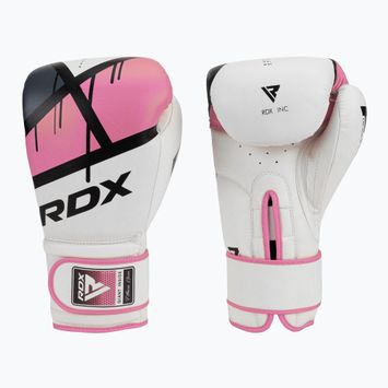 Дамски боксови ръкавици RDX BGR-F7 в бяло и розово BGR-F7P