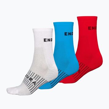 Мъжки чорапи за колоездене Endura Coolmax Race, 3 пакета, бели