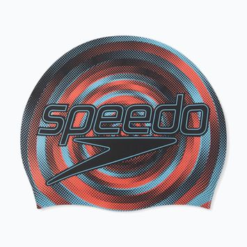 Детска шапка за плуване Speedo Printed Silicone black/picton blue/siren red