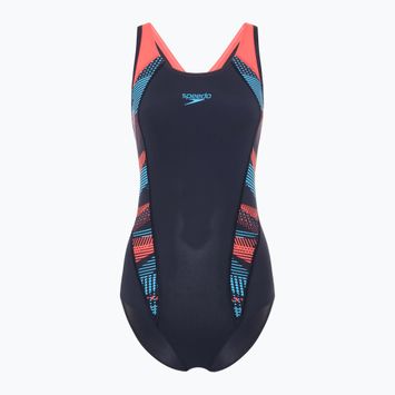 Speedo Placement Laneback дамски бански костюм от една част zoom boom placement/true navy