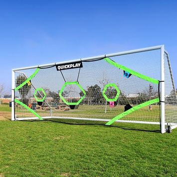 Мрежа за футболна врата Quickplay Target Net Pro 730 x 245 cm white/green