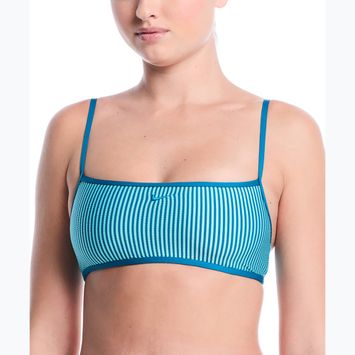 Горнище от бански костюм Nike Ripple Texture Bralette Classic Bikini bleached turquoise