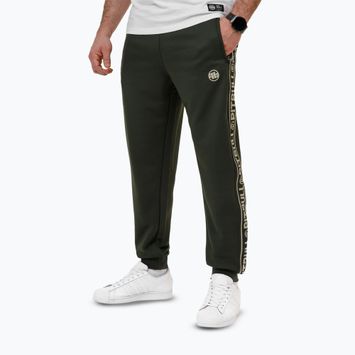 Мъжки спортни панталони Pitbull Tape Logo Terry Group old green