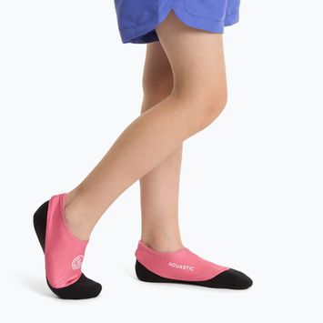 Детски чорапи за басейн AQUASTIC Seavie Anti-Slip розови