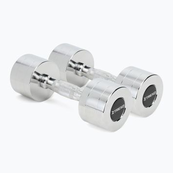 Хромирани дъмбели TREXO 2x6 kg silver