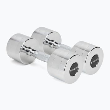 Хромирани дъмбели TREXO 2x9 kg silver