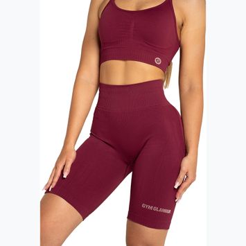 Дамски шорти за тренировки Gym Glamour Push Up 2.0 merlot