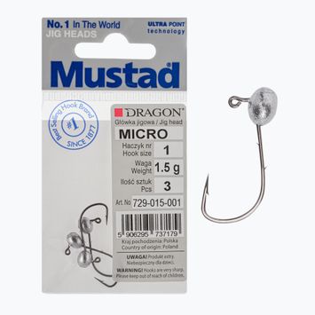 Mustad Micro джиг глава 3 бр. размер 1 сребро PDF-729-015-001