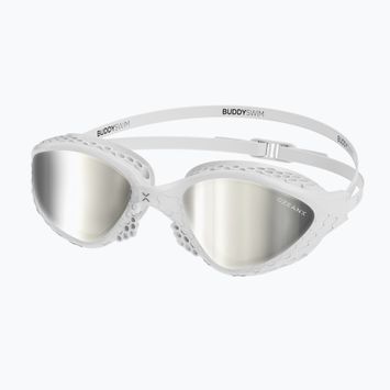 Огледални очила за плуване BuddySwim OzeanX Mirror white / silver