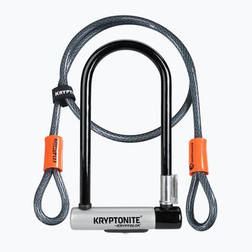 Ключалка за велосипед Kryptonite Kryptolok Standard U-Lock + кабел Kryptoflex черна/сива