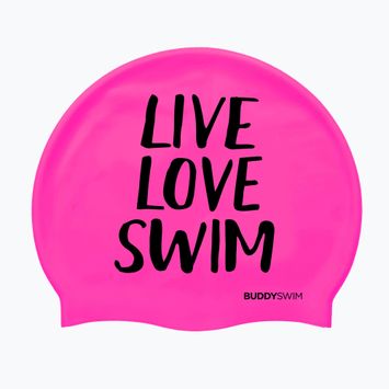 BuddySwim LLS Силиконова розова шапка за плуване