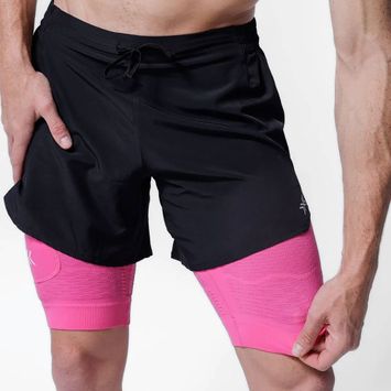 Мъжки къси панталони за бягане X-Bionic Efektor 2in1 x black/neo pink