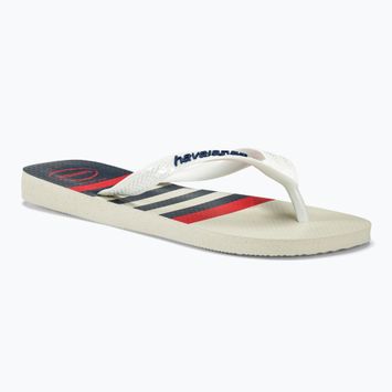 Havaianas Top Морски джапанки бяло / бяло / морско синьо