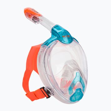 Детска целолицева маска за шнорхелинг SEAC Libera acquamarine/orange