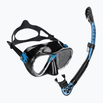 Комплект за гмуркане Cressi Big Eyes Evolution + Alpha Ultra Dry black/blue