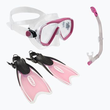 Cressi Mini Palau Bag детски комплект за гмуркане маска + шнорхел + плавници розов CA123129