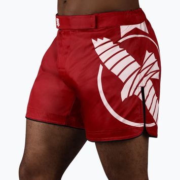 Мъжки тренировъчни шорти Hayabusa Icon Mid-Thigh MMA червено/бяло