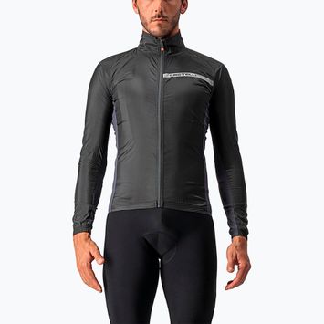 Мъжко яке за колоездене Castelli Squadra Stretch light black/dark grey