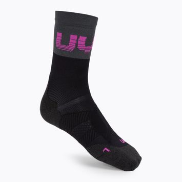 Дамски чорапи за колоездене UYN Light black /grey/rose violet