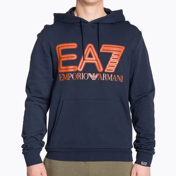 Мъжки суитшърт EA7 Emporio Armani Train Logo Series Oversize Logo Hoodie Coft navy blue