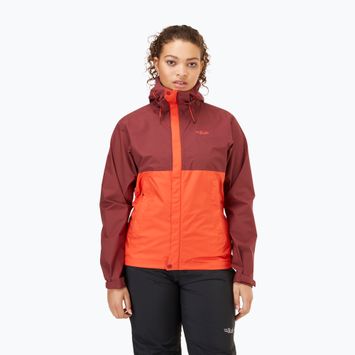 Rab Downpour Eco deep heather/red grapefruit дамско дъждобранно яке