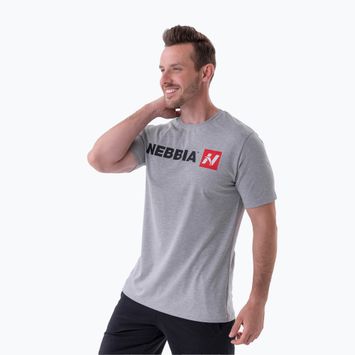 Мъжка тренировъчна тениска NEBBIA Red "N" light grey