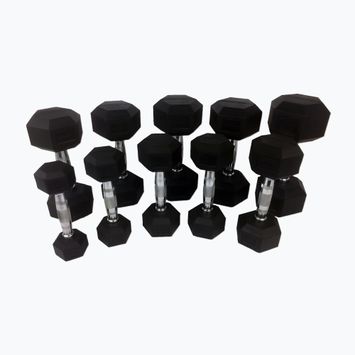 Комплект дъмбели Tunturi Rubber Dumbbellset 1-10 kg black