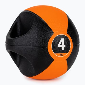 Pure2Improve оранжева медицинска топка с дръжки 4 кг P2I201990