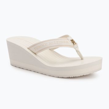 Дамски джапанки Tommy Hilfiger Stripes Wedge Beach Sandal ivory
