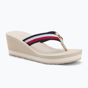 Дамски джапанки Tommy Hilfiger Corporate Wedge Beach Sandal muslin