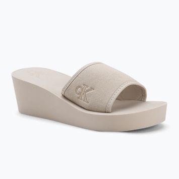 Calvin Klein дамски джапанки YW0YW01725 Beach Wedge Slide Canvas eggshell