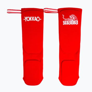 Протектори за подбедрици YOKKAO Muay Thai Boxing red