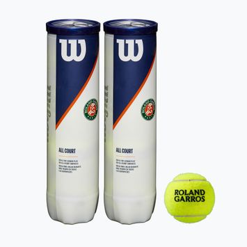 Wilson Roland Garros All Ct 4 Ball топки за тенис 2Pk 8 бр. жълти WRT116402
