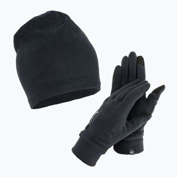 Мъжки комплект Nike Fleece шапка + ръкавици черен/черен/сребърен