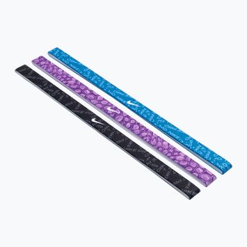 Nike Печатни ленти за глава 3 бр. индустриално синьо/лилаво cosmos/бяло