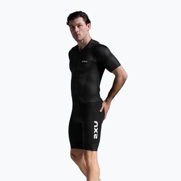 Мъжки гащеризон за триатлон 2XU Aero Hex Sleeved black/white