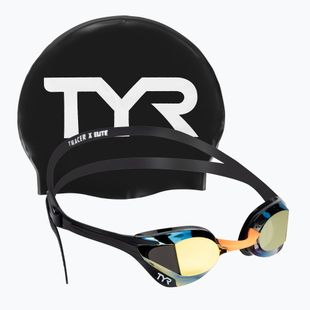 Очила за плуване TYR Tracer-X Elite Mirrored gold/black
