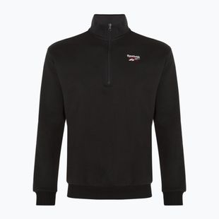 Мъжки суитшърт за тренировки Reebok Identity Fleece 1/4 Zip черен/бял/векторно червен