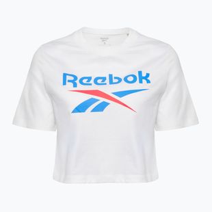 Дамска тениска Reebok Identity Big Logo Crop Tee бяло/каралово/синьо