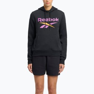 Дамски суитшърт Reebok Identity Big Logo Fleece черен/лилав rave/електрически кехлибар