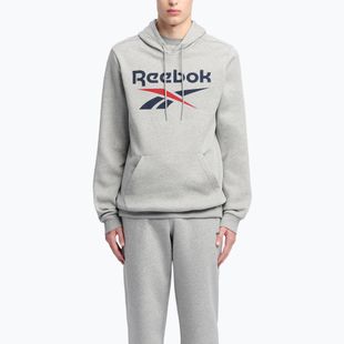 Мъжка качулка Reebok Identity Big Logo Fleece Hoodie medium grey heater/vector navy/vector red