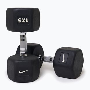 Гумиран дъмбел Nike Strength Hex 17,5 kg black/white